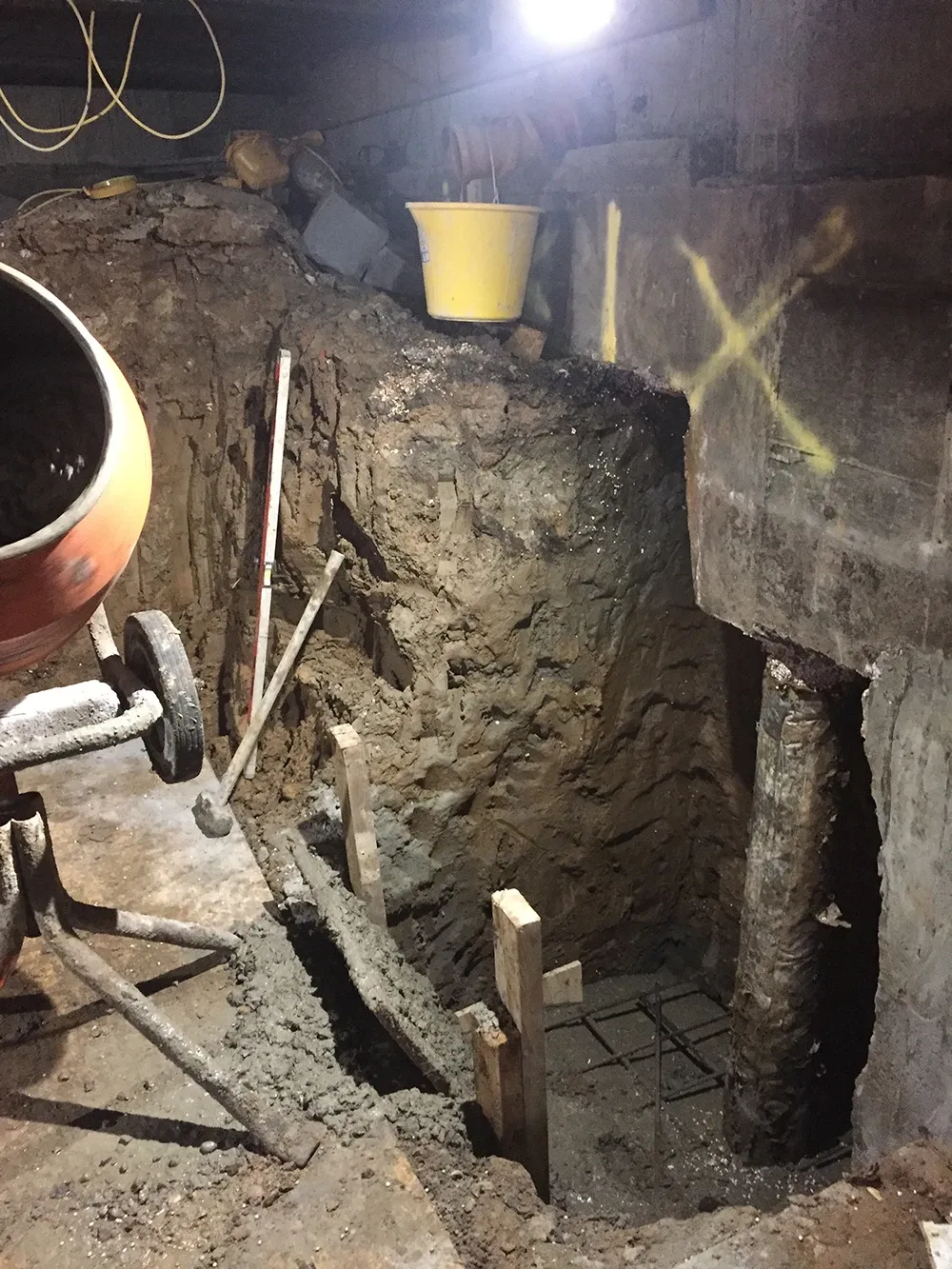 Basement underpinning excavation